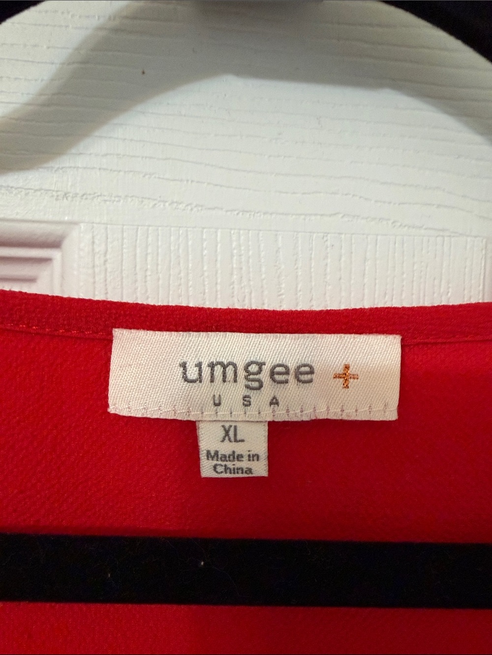 Umgee Red Tiered Ruffle Sleeve Blouse - Picture 2 of 7